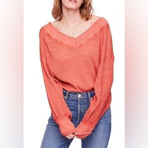 Free People We the Free Coral Sweater